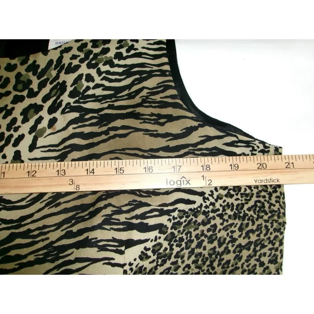 Sheath Dress Animal Print Sz‎ 14 Sleeveless Zip Up Back Lined Y2K Made In USA